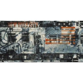   Graffiti mintás vasúti kocsi poszter, fotótapéta 46,5x372 cm