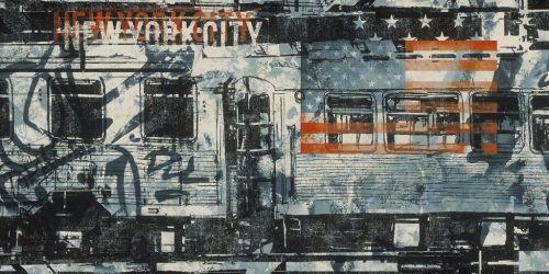 Graffiti mintás vasúti kocsi poszter, fotótapéta 46,5x372 cm