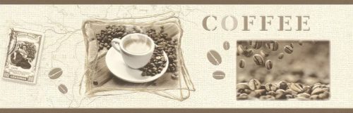 Barna-drapp Coffe feliratos bordűr