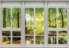 Erdőre néző ablak poszter, fotótapéta Vlies (254 x 184 cm)