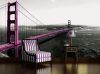 Pink Golden Gate Bridge poszter, fotótapéta Vlies (368 x 254 cm)