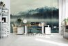 Ködös tó a hegyek alatt poszter, fotótapéta Vlies (368 x 254 cm)