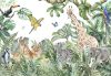 Állatok a dzsungelben poszter, fotótapéta Vlies (368 x 254 cm)