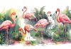 Flamingók poszter, fotótapéta, Vlies (520 x 318 cm)