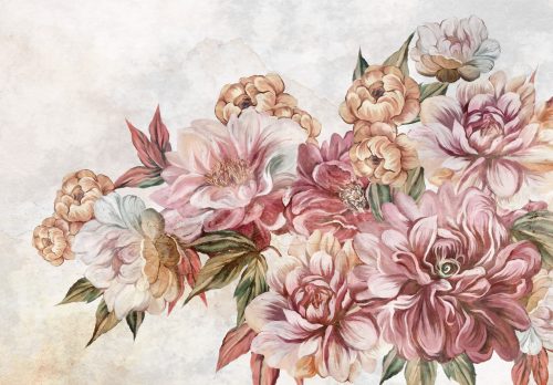 Rajzolt virágok poszter, fotótapéta, Vlies (104 x 70,5 cm)