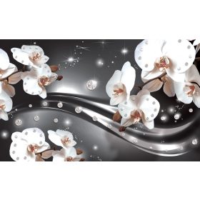   Orchidea gyémántokkal poszter, fotótapéta Vlies (312 x 219 cm)