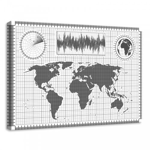 Térkép, vászonkép, 70x50 cm méretben