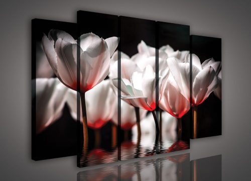 Vászonkép, 5 darabos Tulipánok 150x100 cm méretben