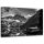 Vászonkép, Kunyhó egy hegyi tónál - fekete-fehér - 120x80 cm