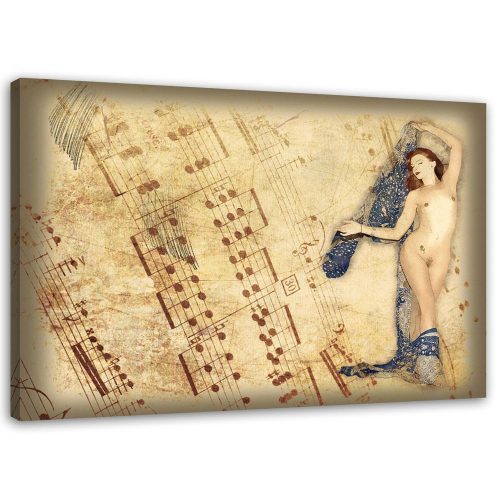 Vászonkép, Meztelen nő fejkendővel - 120x80 cm