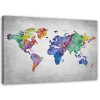 Canvas print, Multicoloured world map - 100x70 cm