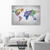Vászonkép, Sokszínű világtérkép - 100x70 cm