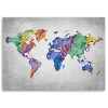 Canvas print, Multicoloured world map - 60x40 cm