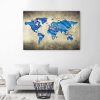 Canvas print, Blue world map - 120x80 cm