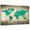 Vászonkép, Zöld világtérkép - 60x40 cm