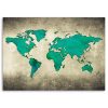 Vászonkép, Zöld világtérkép - 90x60 cm