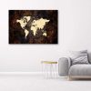 Vászonkép, Barna világtérkép - 100x70 cm