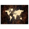 Canvas print, Brown world map - 100x70 cm