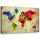 Vászonkép, Színes világtérkép vintage - 90x60 cm