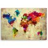 Canvas print, World map in colour - 100x70 cm