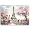Vászonkép, Eiffel-torony Párizs festett - 120x80 cm