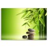Canvas print, Zen stones and bamboo on green background - 90x60 cm