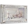 Canvas art print, Seaside souvenirs in a shabby chic wooden frame - 60x40 cm