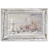 Canvas art print, Seaside souvenirs in a shabby chic wooden frame - 90x60 cm