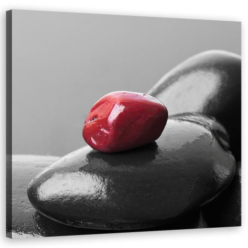 Canvas art print, Red stone zen spa - 50x50 cm