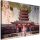 Vászonkép, Japán gésa és templom - 60x40 cm