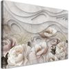 Vászonkép, Bézs virágok virágzó 3D - 100x70 cm