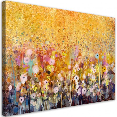 Vászonkép, Színes virágok rét természet - 90x60 cm