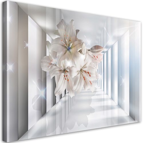 Vászonkép, Virágok 3D folyosón - 60x40 cm