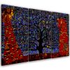 Canvas print 3 parts, Blue Tree of Life abstract - 60x40 cm