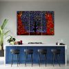 Canvas print 3 parts, Blue Tree of Life abstract - 90x60 cm