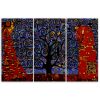 Canvas print 3 parts, Blue Tree of Life abstract - 120x80 cm