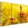 Canvas print 3 parts, Withered tulips flowers - 90x60 cm