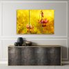 Canvas print 3 parts, Withered tulips flowers - 150x100 cm
