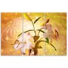 Canvas print 3 parts, Lily on yellow background - 150x100 cm