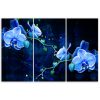 Vászonkép 3 részből, kék orchidea virág - 90x60 cm
