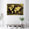 Canvas print, Golden continents vintage - 120x80 cm