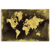 Canvas print, Golden continents vintage - 90x60 cm