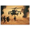 Canvas art print, Helicopter and soldiers on mission - 100x70 cm