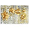 Vászonkép, Arany virágok és pillangók - 90x60 cm