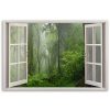Vászonkép, Ablak nézet erdő ködben dzsungel - 60x40 cm