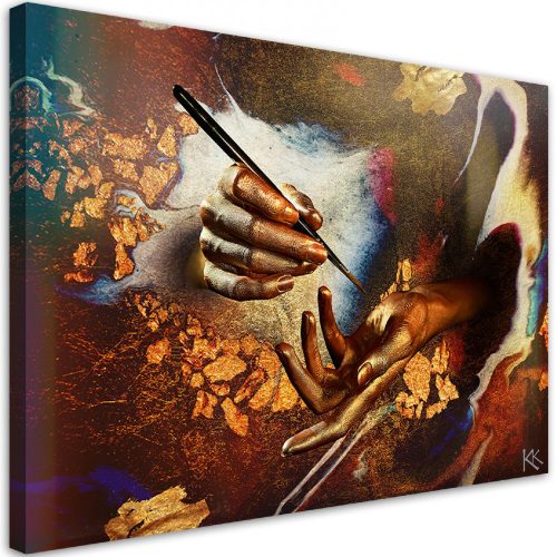 Canvas print, Hands of gold - 90x60 cm