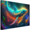 Vászonkép, Neon bálna absztrakció - 90x60 cm