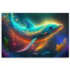 Vászonkép, Neon bálna absztrakció - 90x60 cm