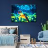Vászonkép, neon, Teknős víz alatt - 90x60 cm cm