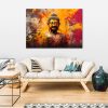 Canvas print, Buddha statue colourful abstract - 60x40 cm
